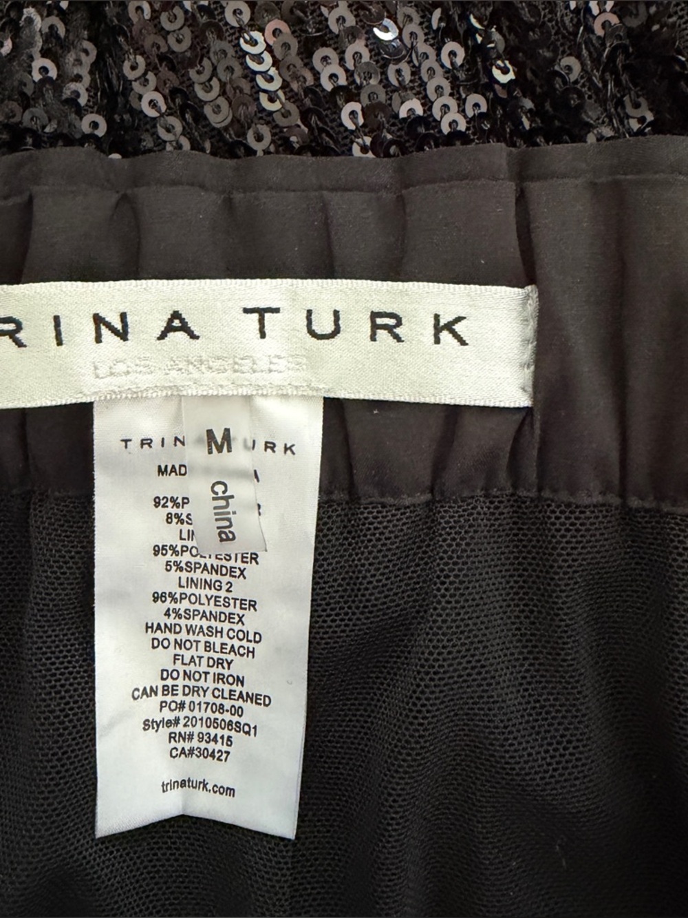Trina Turk Black Sequin Pants w/ Pockets Size Medium - Picture 4 of 4